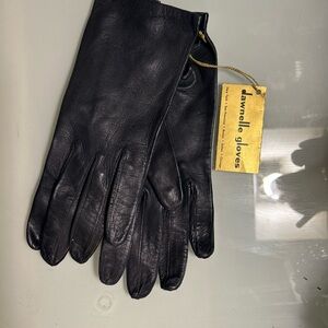 1950s Vintage Deadstock Black Leather Driving Gloves for Women/ Dawnelle Gloves